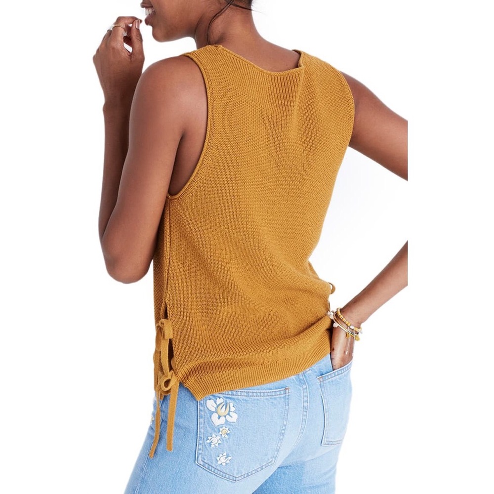 Madewell olive green side tie sweater tank - Picture 2 of 7